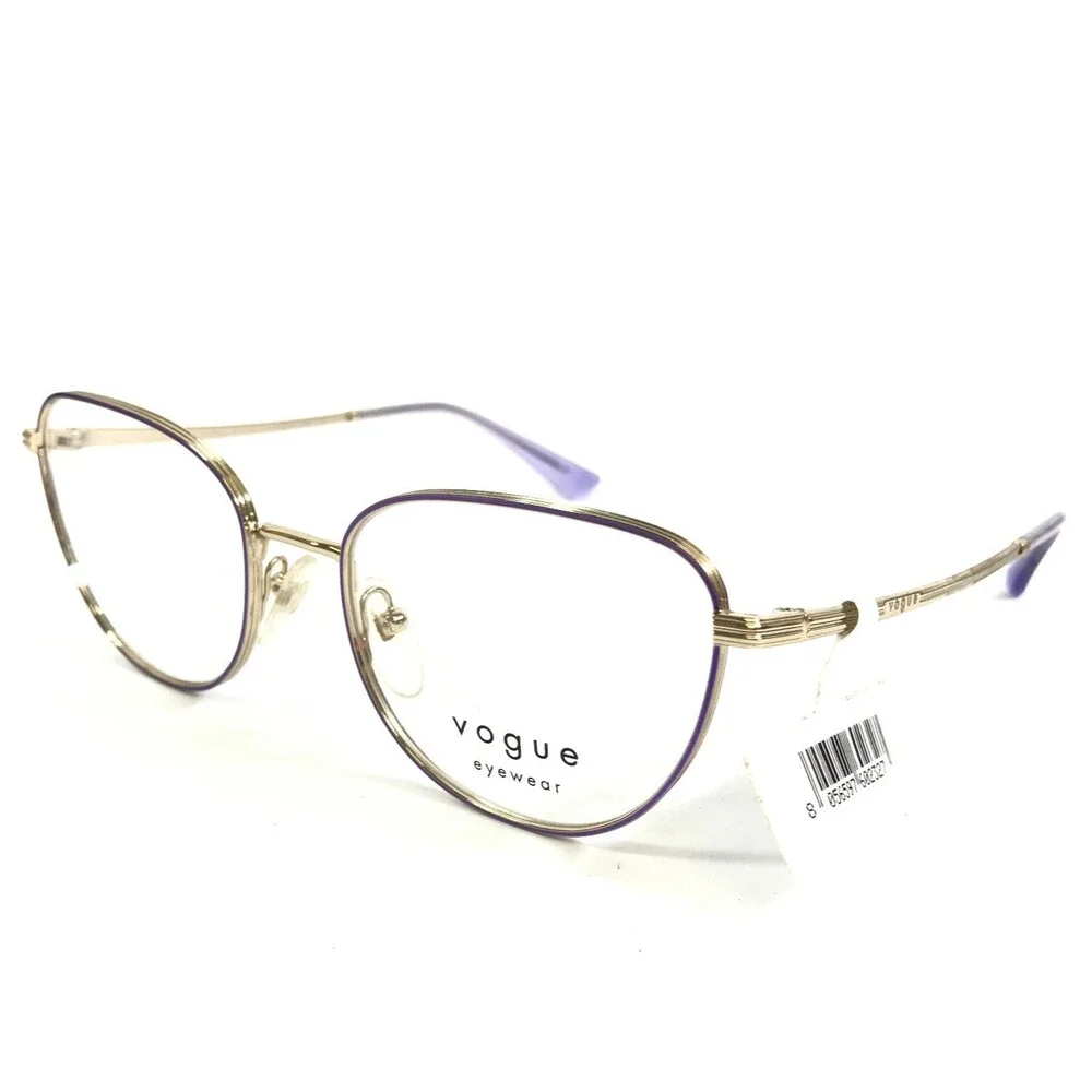 Vogue Eyeglasses Frames VO4229 5141 Purple Gold Cat Eye Wire Rim 51-18-140